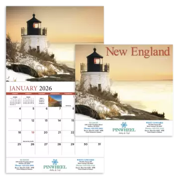 New England Appointment Wall Calendar - Stapled